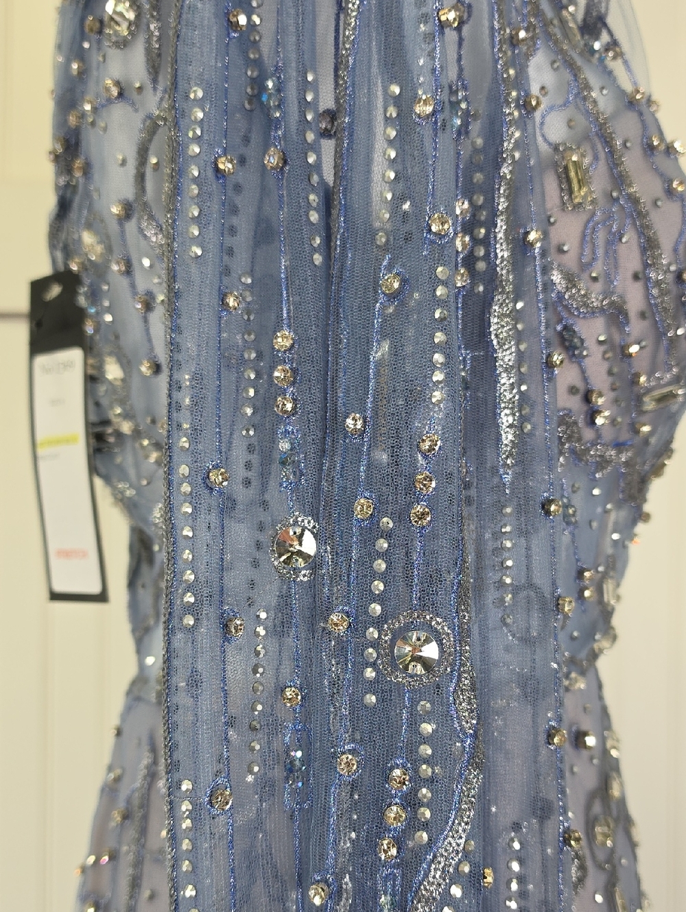 Alexander By Daymor NEW Blue Beaded Embellished Maxi Gown Dress Sz 6 #1369 - Picture 14 of 16